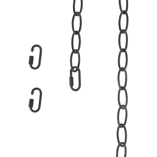 LNC 19-Feet Pendant Lighting Fixtures Chains, Ceiling Extra Loop Extension for Chandelier, 2 Buckles, Black