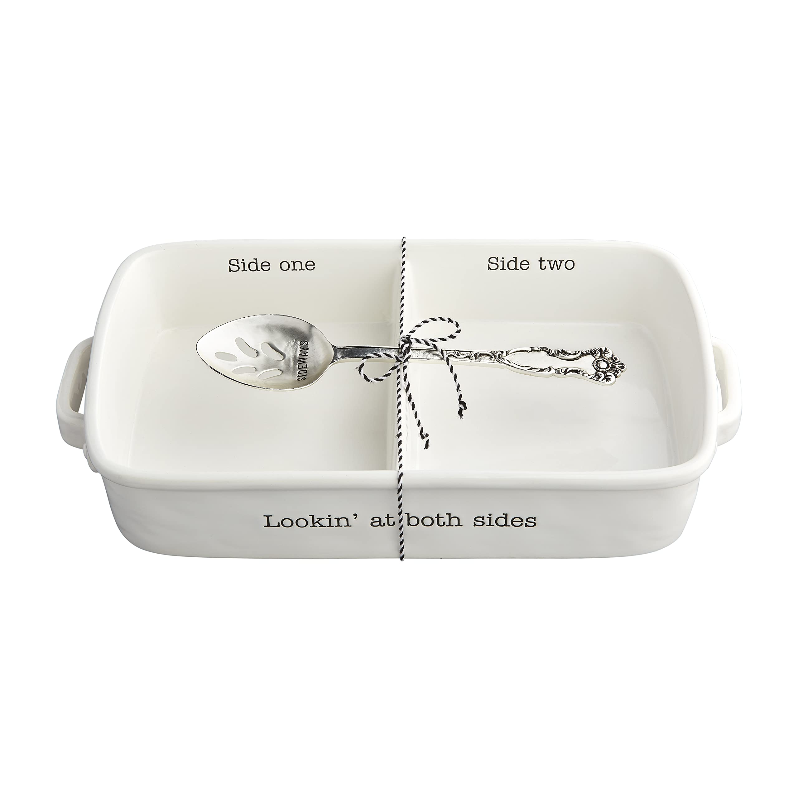 Mud Pie Circa Side Baker Set, White, 2.5" x 8" x 14"