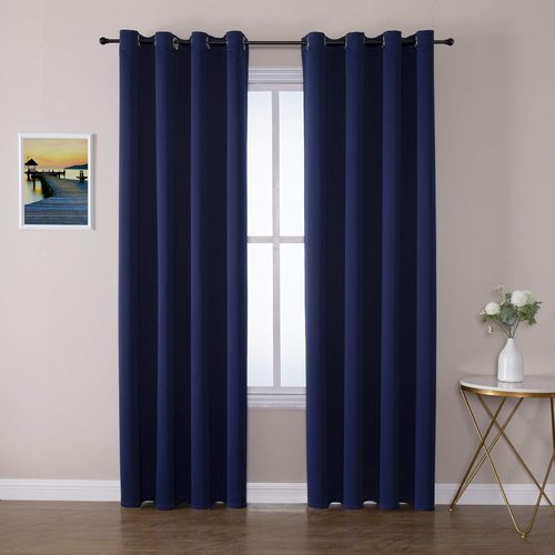 ChrisDowa Blackout Curtains - Thermal Insulated Room Darkening Panels | Navy Blue, 52 x 102 Inches, 2-Pack