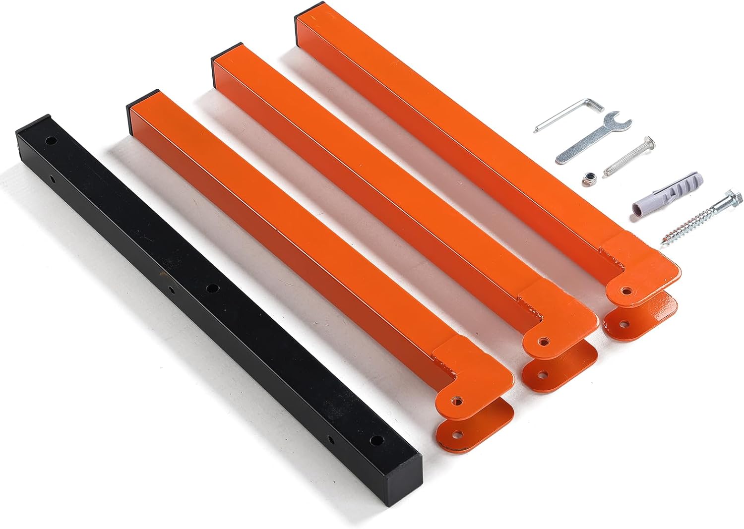 Metal Lumber Rack by [Brand Name] - Wall-Mounted Wood Storage Organizer | 4 Pack, Indoor & Outdoor Use, Orange