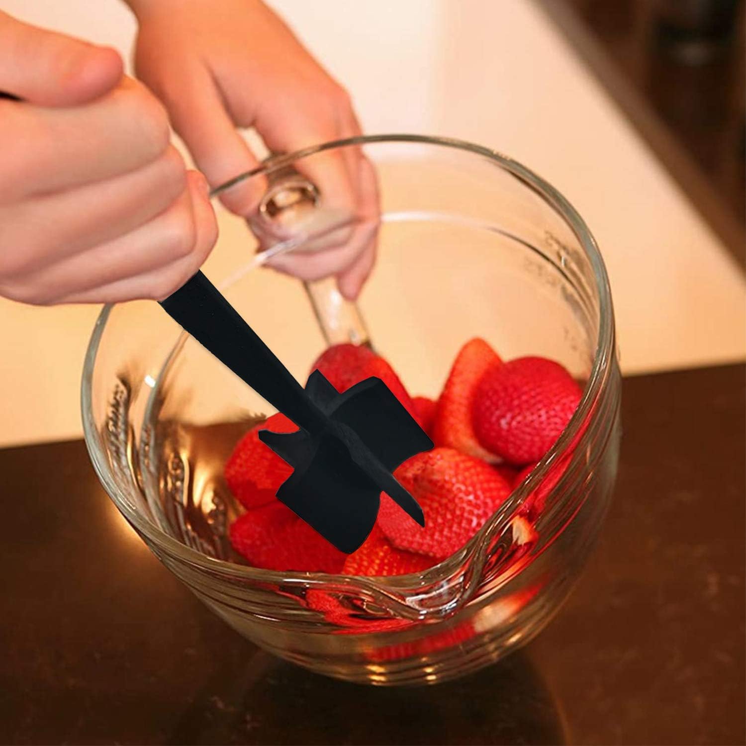 Skiennix Meat Chopper - 5 Curve Blades for Ground Beef & Turkey | Heat Resistant Nylon Utensil