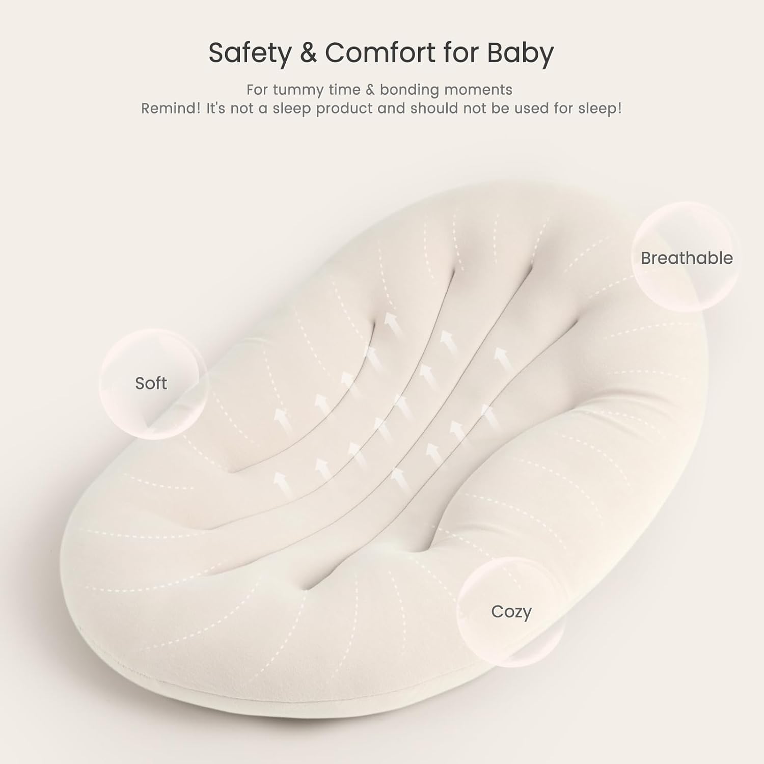 Skiennix Baby Lounger - Portable Lightweight Pillow for Tummy Time & Diaper Changes | Skin-Friendly for 0-12 Months