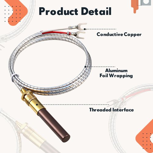 Otoolling 5 Pcs 36" Thermopile Generators with Two Lead for Gas 750mv Thermopile Fireplace Water Heaters Fryer Cluster Replacement Part