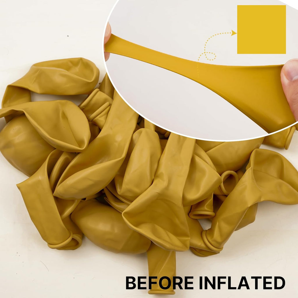 PartyWoo Mustard Yellow Balloons - 101pcs 12 Inch Boho Neutral Fall Decor for Events & Celebrations