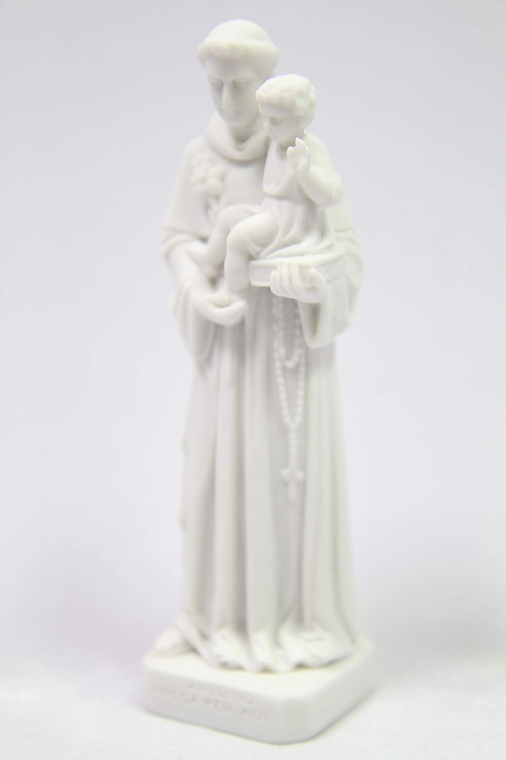 Vittoria Collection | 6" Saint Anthony De Padua White Statue Sculpture - Authentic Italian Craftsmanship