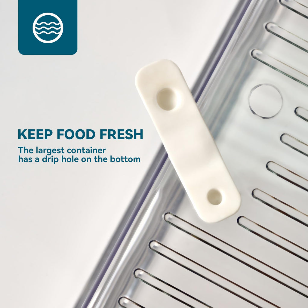 Luckore 10 Pack Clear Fridge Organizer, Stackable Refrigerator Organizer Bins with Lids, Fridge Storage Containers for Kitchen, Food, Cabinets, Fruits, Vegetables, Cereals