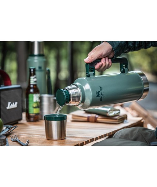 Stanley Classic Legendary Vacuum Bottle 2.0 qt | Wide Mouth with Leakproof Cup Lid | Keep Drinks Hot or Cold | Packable for Travel | Insulated Stainless Steel Thermal Bottle | BPA-Free | Black 2.0