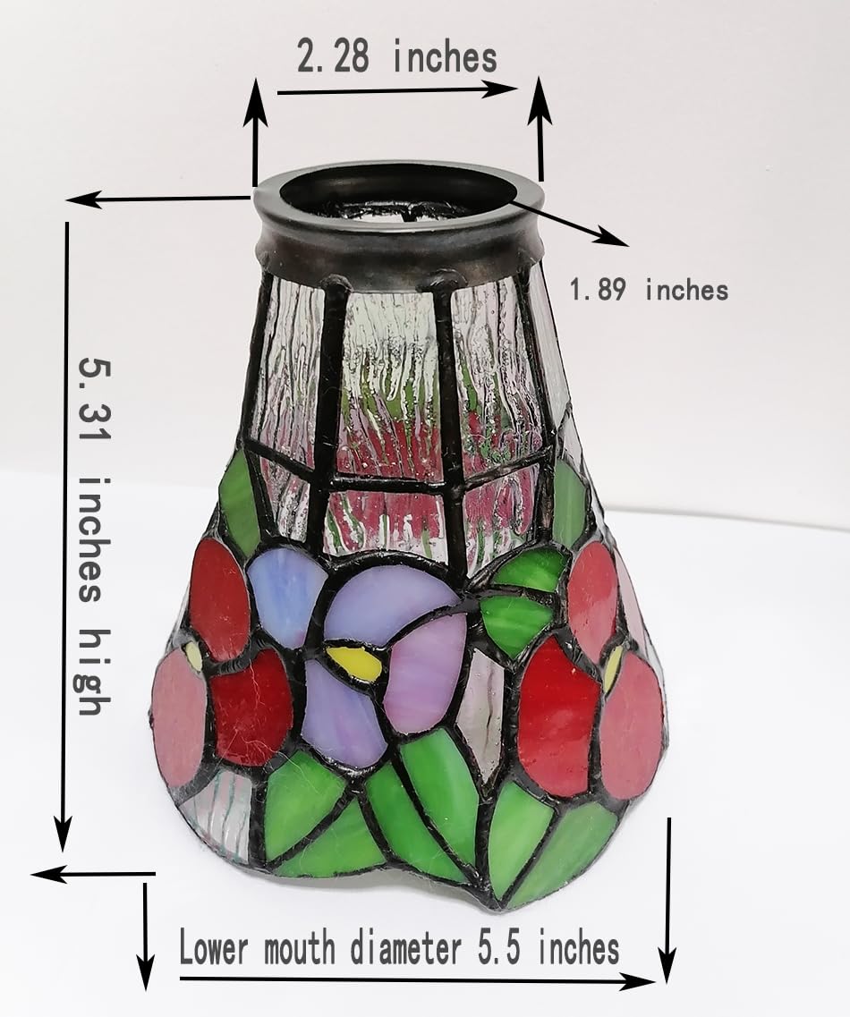 HUIMEIJU Tiffany Style Stained Glass HMJ6030, Tiffany Glass Fan Pendant Lampshade Replacement, Wall Lamp
