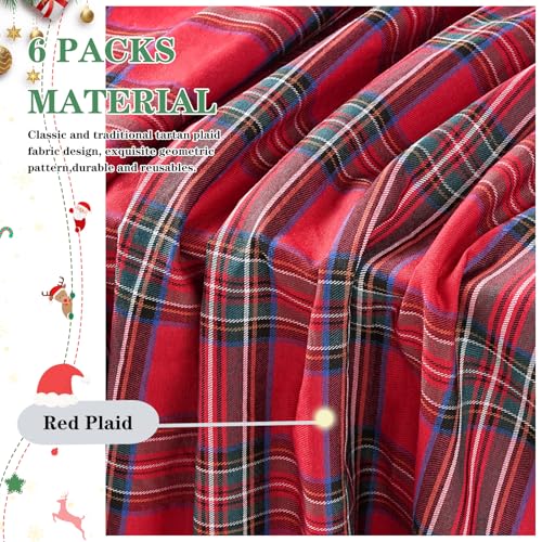 Red Buffalo Plaid Christmas Table Runner 13x84 Inch - 6 Pack