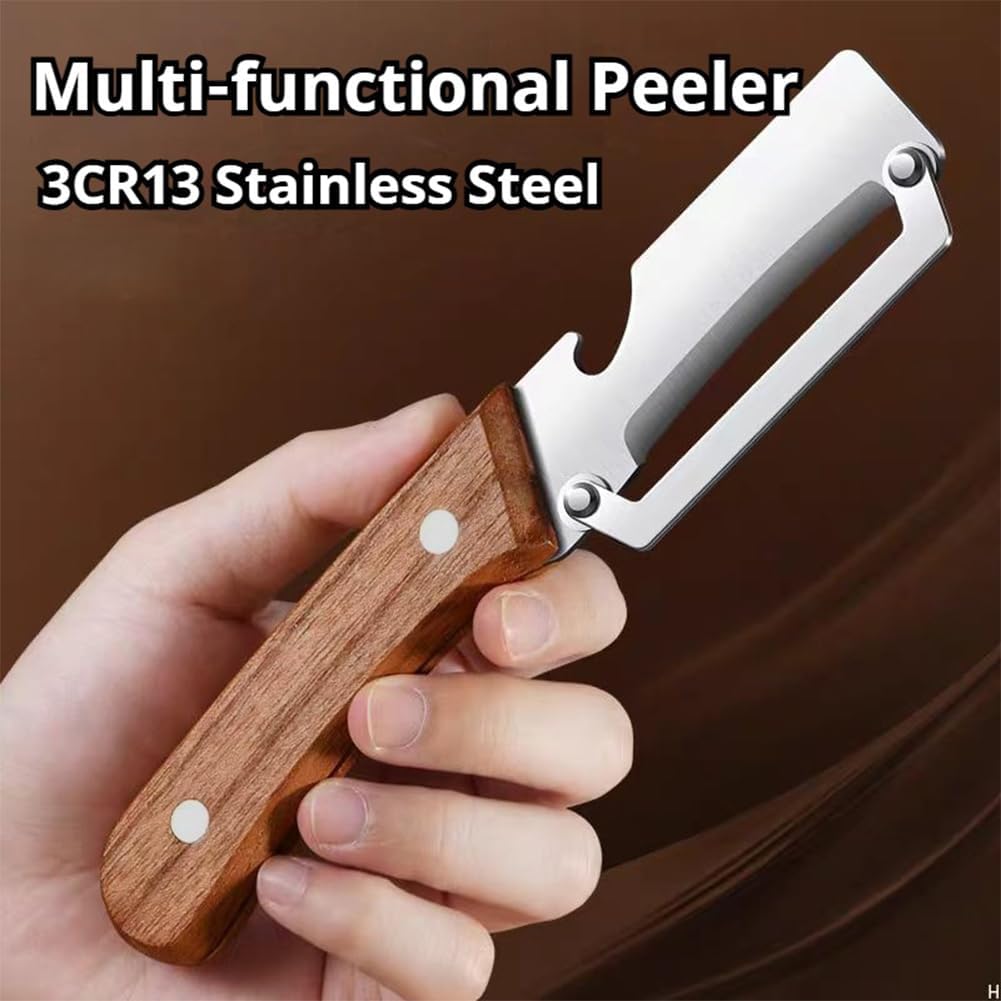 Skiennix Multifunctional Vegetable Peeler - 2-In-1 Stainless Steel Kitchen Tool with Bottle Opener | Ideal for Fruits & Veggies