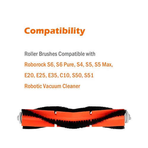 Jorllina Replacement Main Brushes Compatible with Roborock S6, S6 Pure, S4, S5 Max, S5, E2, E25,E35 Robot Vacuum Replacement Parts Kit