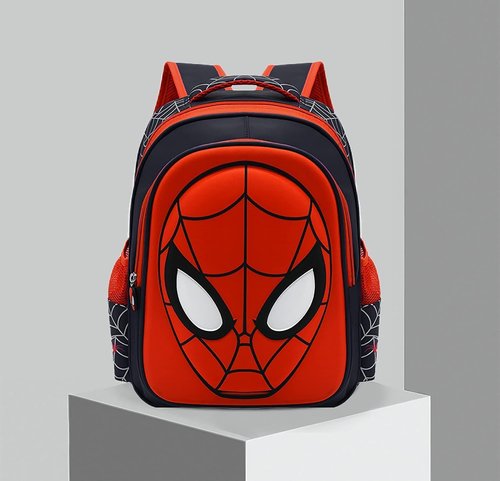 Telifor Cartoon Spider Schoolbag with Pencil Case - 3D, Waterproof, Large-Capacity for Primary School Boys (15in)