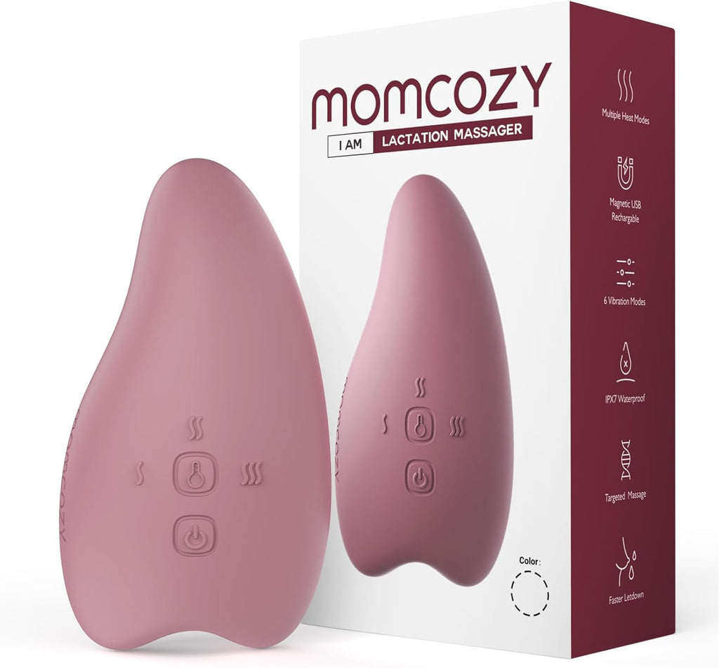 Momcozy Warming Lactation Massager - 2-in-1 Soft Breast Massager with Heat & Vibration for Improved Milk Flow
