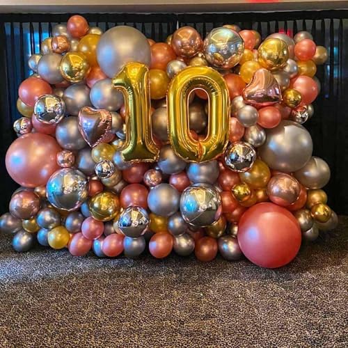 Double Number 11 Balloons - 40 Inch Gold Foil Mylar for Birthdays & Anniversaries
