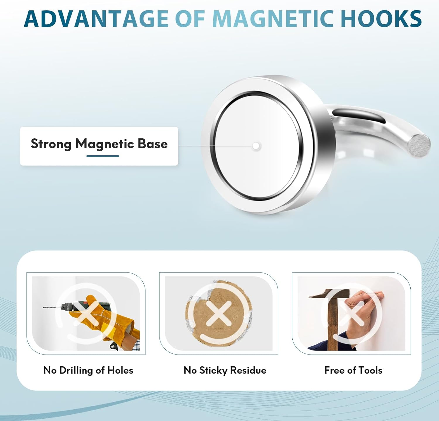 Neosmuk Magnetic Hooks - Heavy Duty 30lb+ Magnetic Hooks for Cruise Cabins & Travel | Essential Must-Have