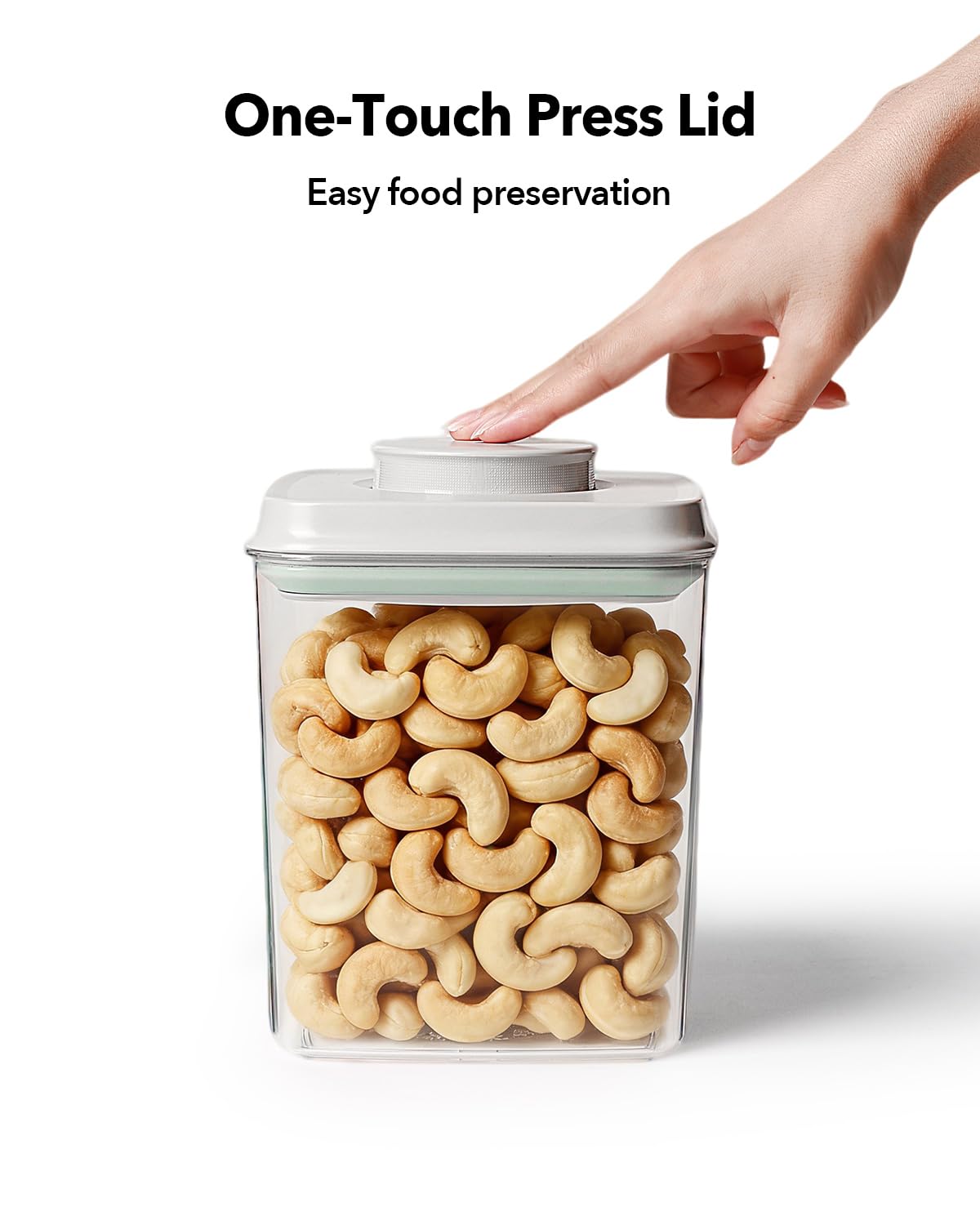 EQI Airtight Food Storage Containers Set with One-Touch Lid, 2-Pack (2.8 QT / 2.65 L) Stackable PET, Best for Cereal, Flour, Rice & Baking Organizers.