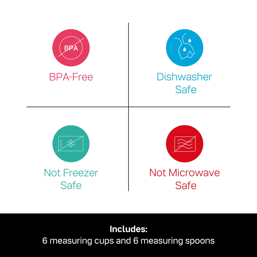 TUPPERWARE Brand Measuring Mates Set - 6 Measuring Cups + 6 Spoons - Dishwasher Safe & BPA Free
