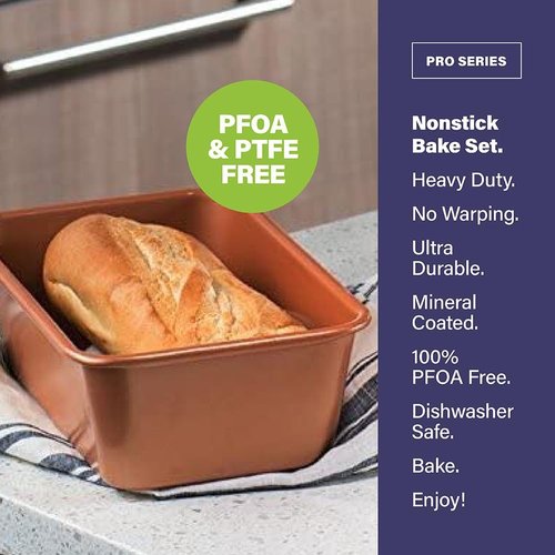 Gotham Steel Non-Stick Ceramic Bakeware Set - 5-Piece Dishwasher Safe Baking Pans | PFOA Free, No Warp