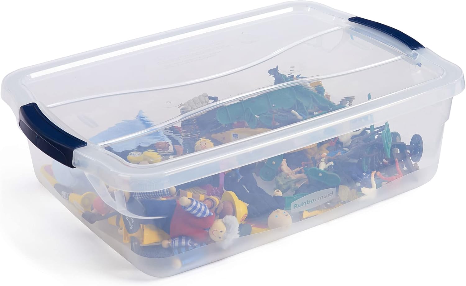 Rubbermaid Latching Plastic Storage Totes - Durable, Stackable Design | 12 Pack