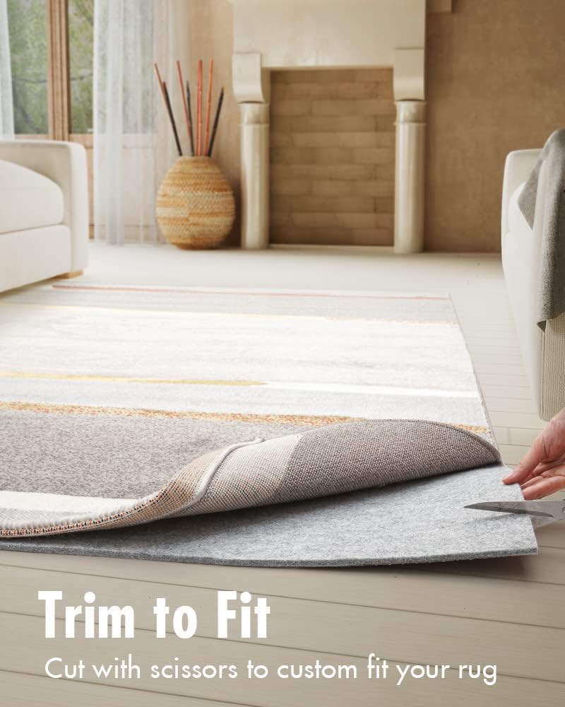 Skiennix Non-Slip Rug Pad Gripper - 9x12 Feet Extra Thick Felt for Area Rugs & Hardwood Floors