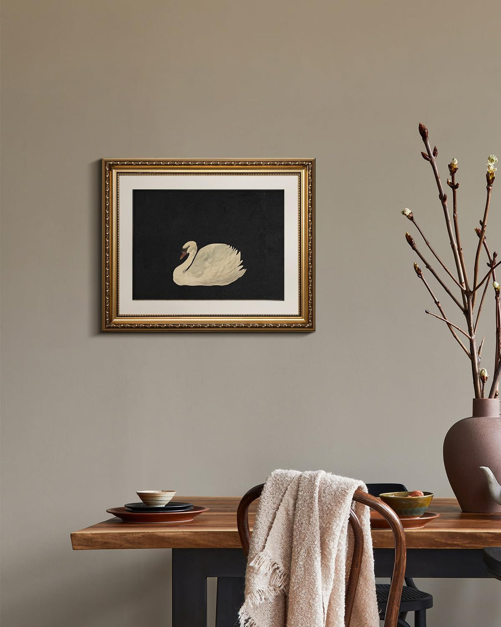 VIYYIEA Gold Framed Wall Art | Elegant Canvas Print Home Decor | Black, 13x16 Inches