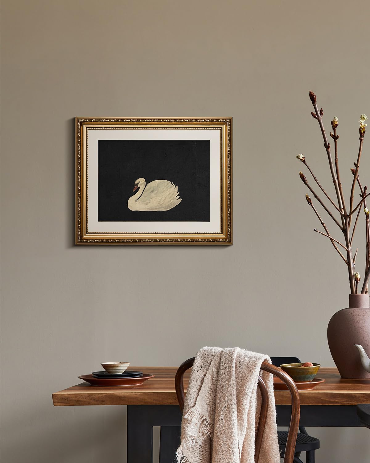 VIYYIEA Gold Framed Wall Art | Elegant Canvas Print Home Decor | Black, 13x16 Inches