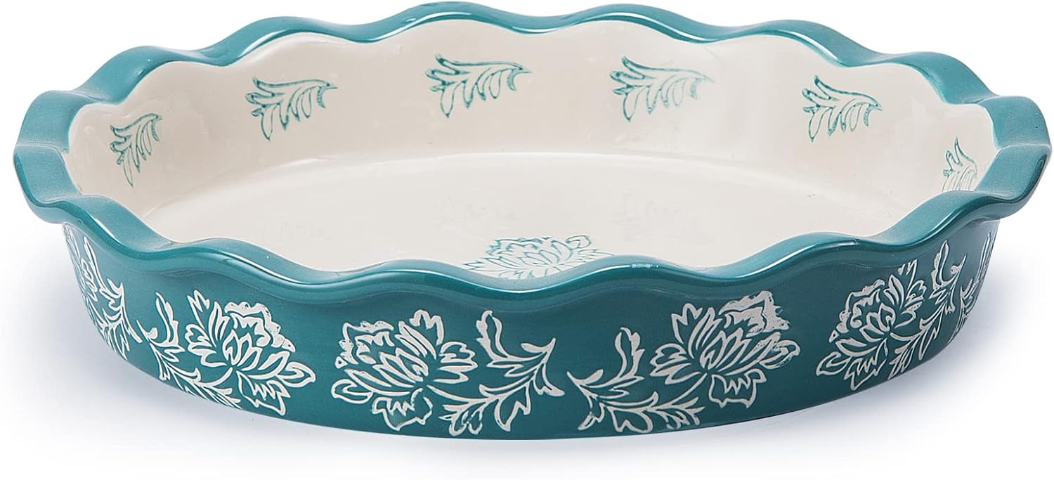 Wisenvoy Ceramic Pie Pan - Non-Stick Deep Dish Baking Plate for Perfect Pies | 9-Inch Size