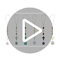 Heran Crystal Cross Car Rear View Mirror Ornament - Moonlight Blue