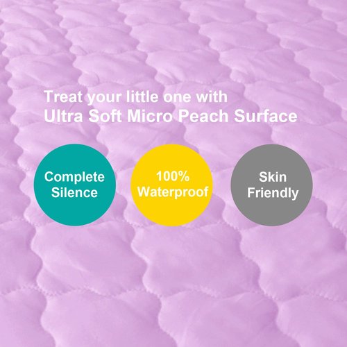 Biloban Waterproof Pack 'n Play Sheet - Quilted Protector for Baby Mattress | 39" x 27", Lavender