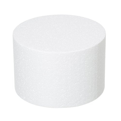 Crafare 6x4 Inch Foam Dummy Cake Round for Crafts 4pcs 6 Inch Round Cake Dummy Discs for Cake DIY Projects Wedding Holiday Christmas Crafts Making and School Modeling, white