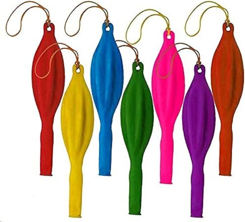 Fun-Filled Balloons Neon Punch Balls - 12-Piece Set with Rubber Band Handle | Assorted Colors (18")
