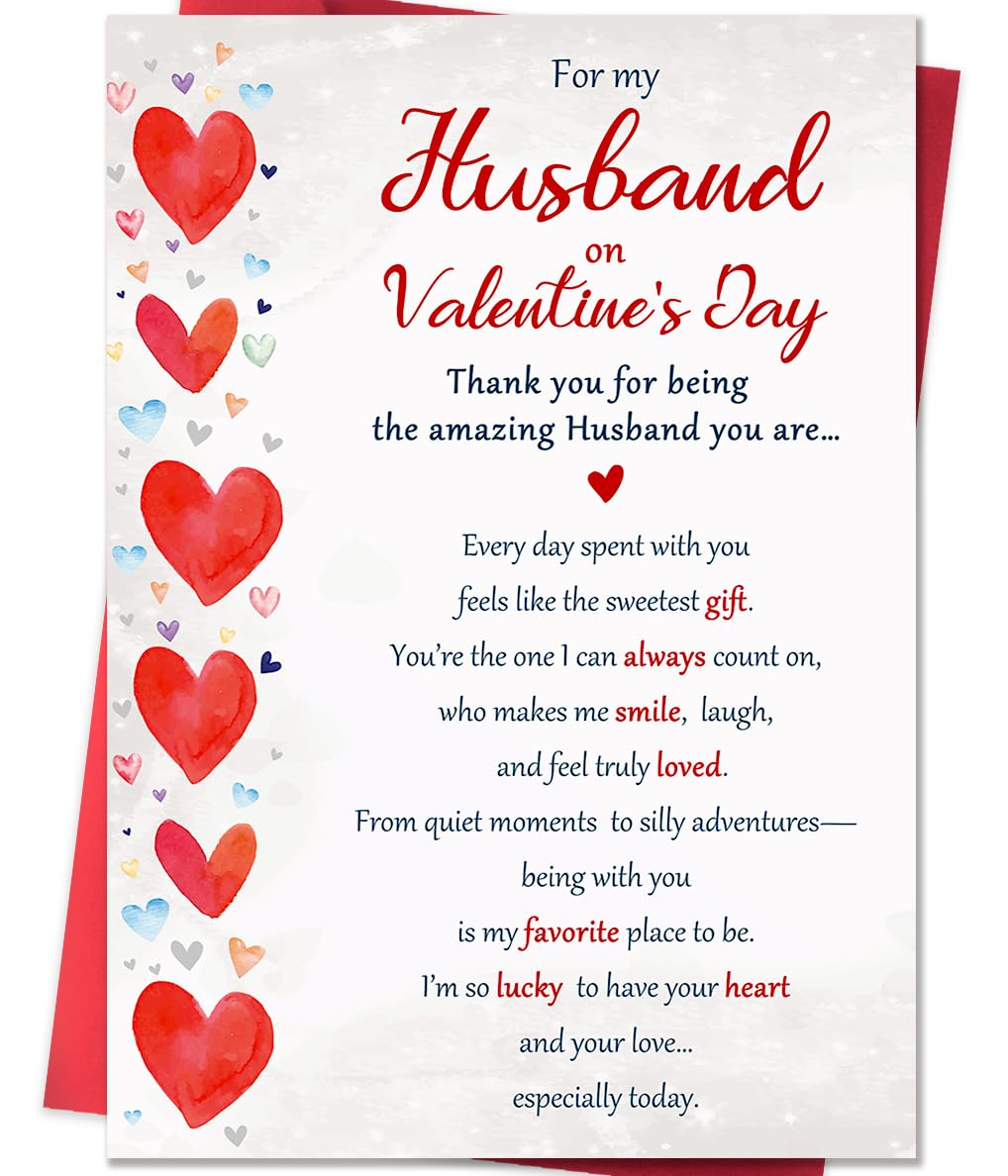 Beixian Valentines Day Cards Gifts for Husband from Wife, Funny Husband Valentines Day Card Gift for Him-8x5.3 Inches, Double-Sided