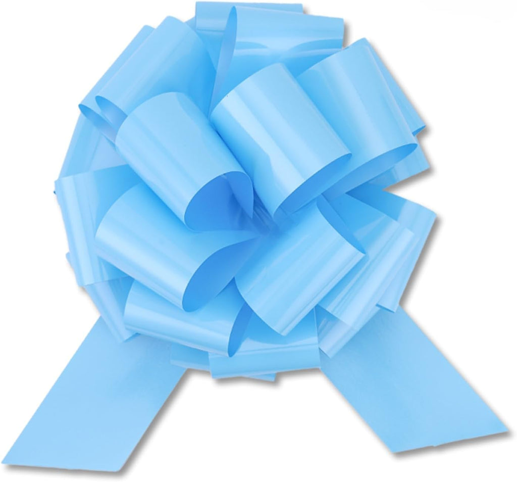 Pull Bow by Large 12" - 2 Pcs Light Blue Gift Bow for Presents, Wrapping, and Decorations