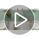 Green White Plaid Gingham Ruffle Table Runner - 13x72 Inch, Cotton