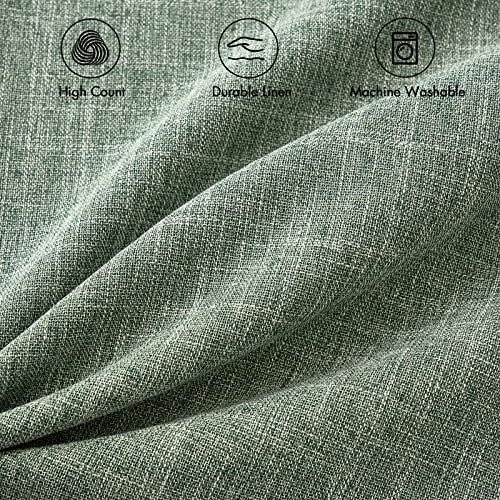 MIULEE Linen Textured Christmas Pillow Cover 20x20 Inch Sage Green Pack of 2