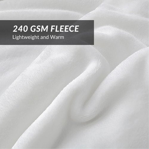 Bedsure GentleSoft Fleece Blanket - Lightweight Plush Cozy Twin Size Blanket in White | 300GSM, 60x80 Inches
