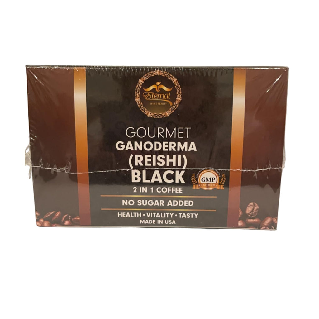 Eternal Gourmet Ganoderma (REISHI) Black Coffee 2 in1 Made in USA Cafe Negro con ganoderma Eternal Pack of 4