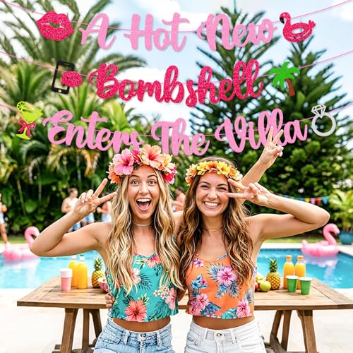 Bombshell Enters The Villa 3-Tier Banner - Bachelorette Party Decor