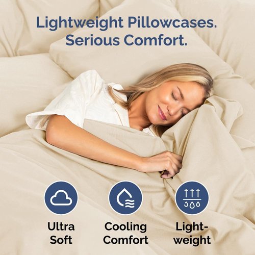 King Standard Pillow Cases by [Brand Name] - Soft Hotel Quality Covers | Comfy & Machine Washable - 4 Piece Set in Off White