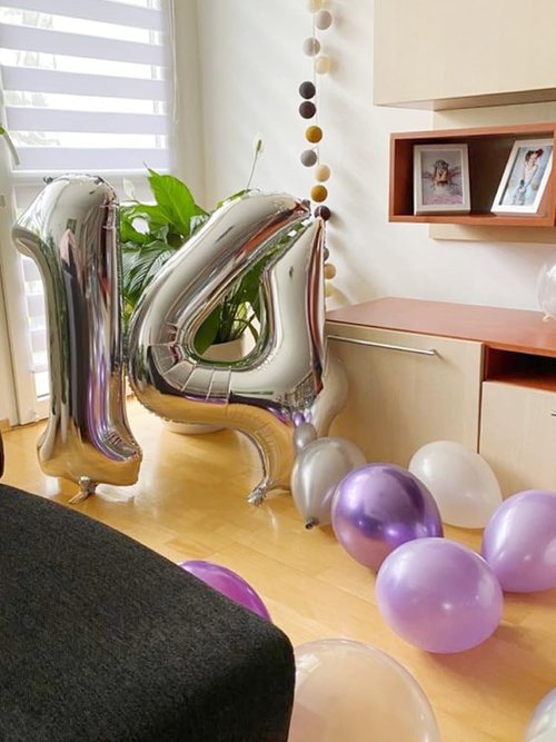 40 Inch Silver Number Balloons by [Brand Name] - Perfect for 4th Birthday, Graduations & Weddings
