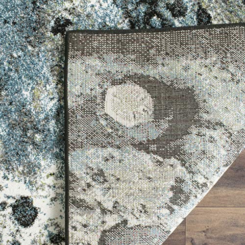 SAFAVIEH Glacier Collection Runner Rug - 2'3" x 8', Blue & Multi, Modern Abstract Design, Non-Shedding & Easy Care, Ideal for High Traffic Areas in Living Room, Bedroom (GLA124B)