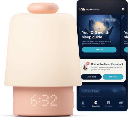 Hatch Baby Sound Machine - Night Light & Sleep Support | Peach Color | Routine Builder & Time-to-Rise Alarm Clock