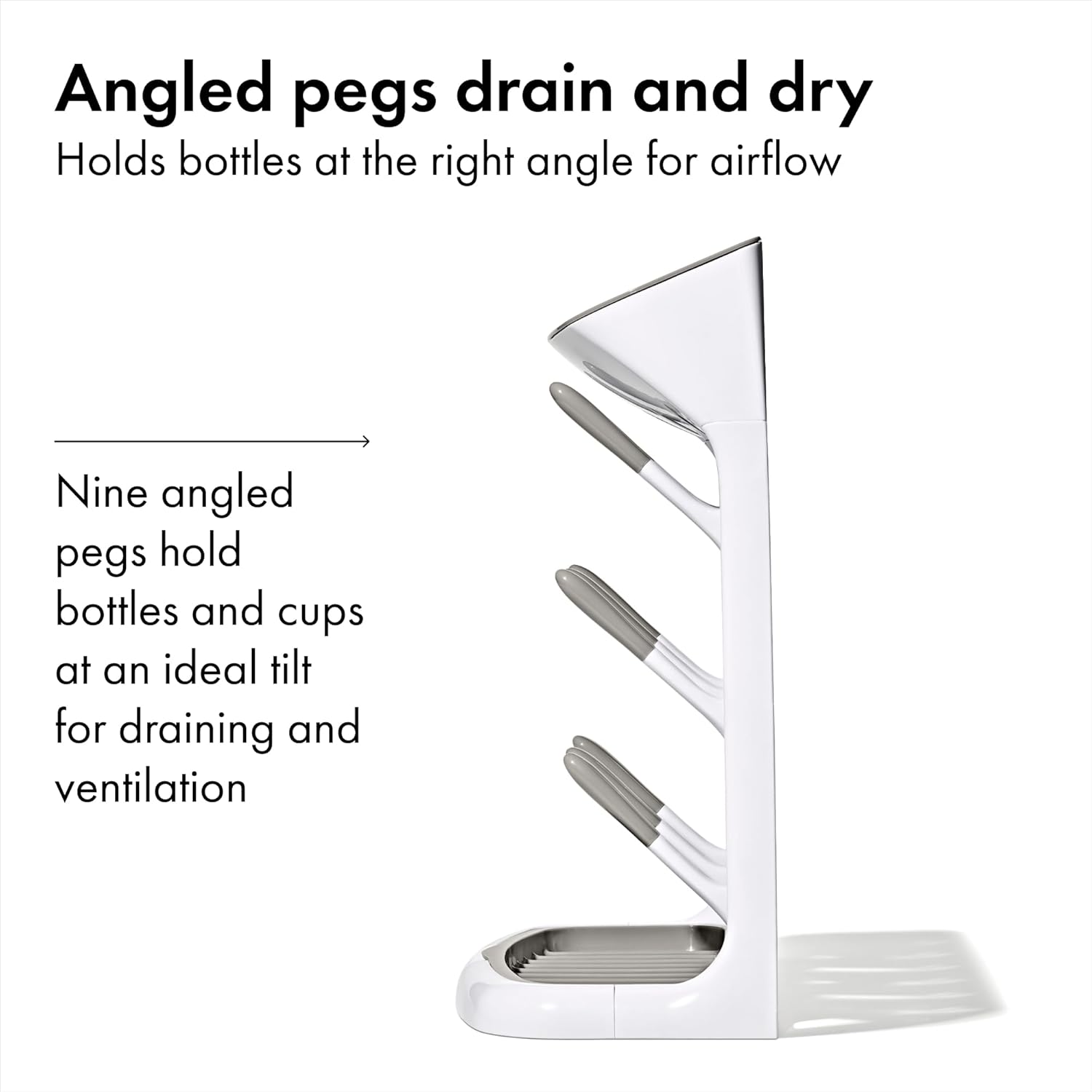 OXO Tot Drying Rack - Space-Saving Design for Efficient Bottle and Dish Drying