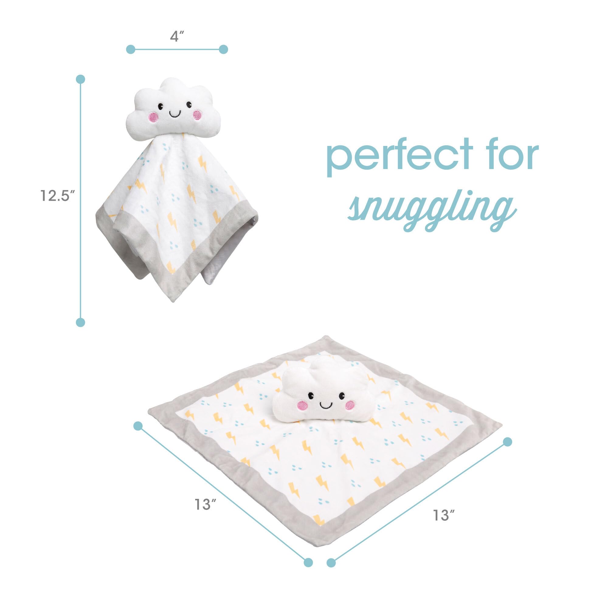 Pearhead Cloud Baby Security Blanket, Soft White Lovey for Newborns & Toddlers, Plush Snuggle Toy for Spring & Newborn Gifting, Gender-Neutral Baby Comfort Lovie
