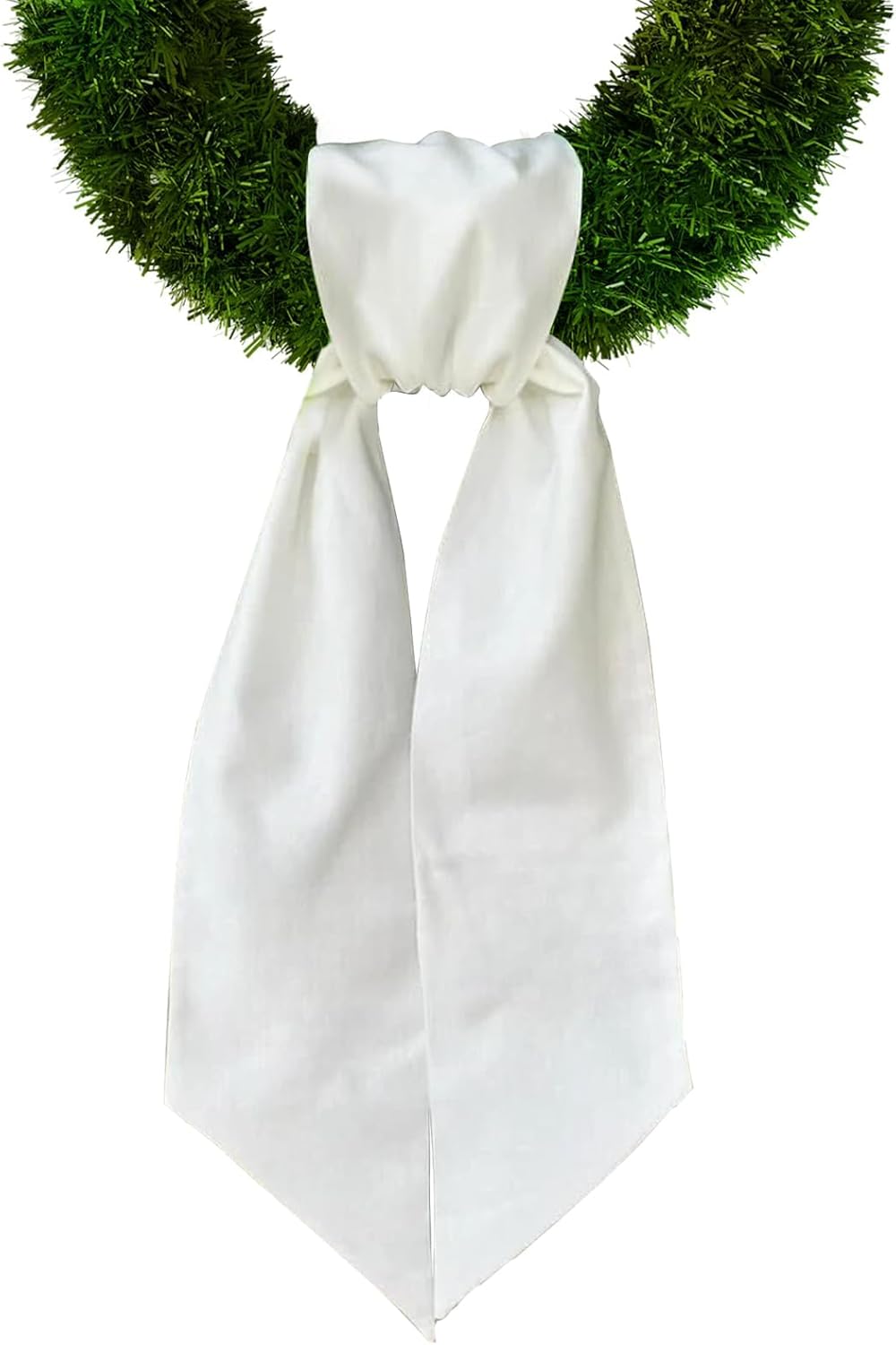 Skiennix Christmas Wreath Sash - White Burlap Decor for Front Door | Perfect for Baby Showers & Holidays
