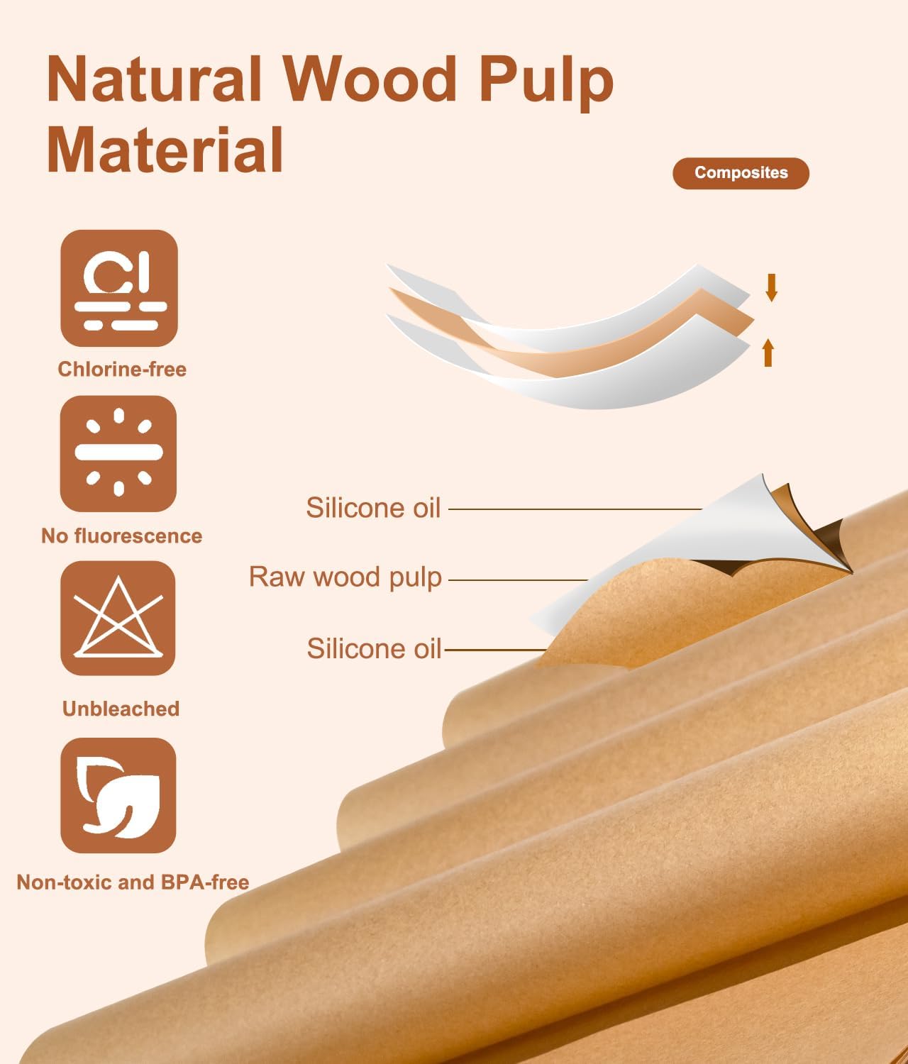 Unbleached Parchment Paper - Non-Stick Baking Sheets, 9x13IN | 70 Precut Sheets for Baking & Grilling