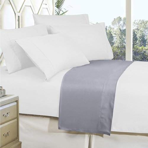 Elegant Comfort Premium Hotel Quality 1-Piece Flat Sheet, Luxury and Softest 1500 Premium Hotel Quality Microfiber Bedding Flat Sheet, Wrinkle-Free, Stain-Resistant, King, Silver