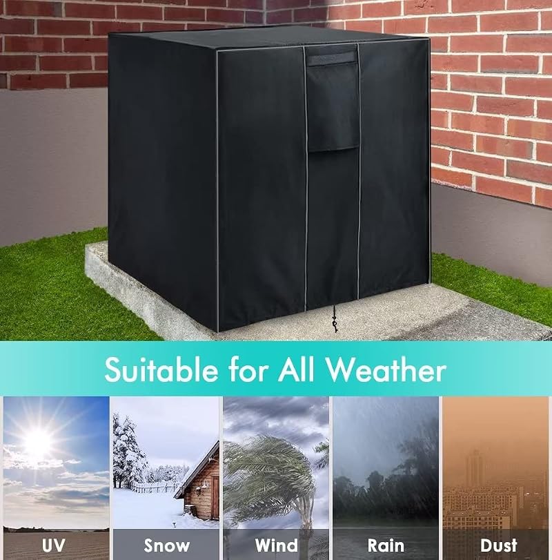 WLEAFJ Heavy Duty Air Conditioner Cover 24x24x30 inches - Waterproof Outdoor Protection