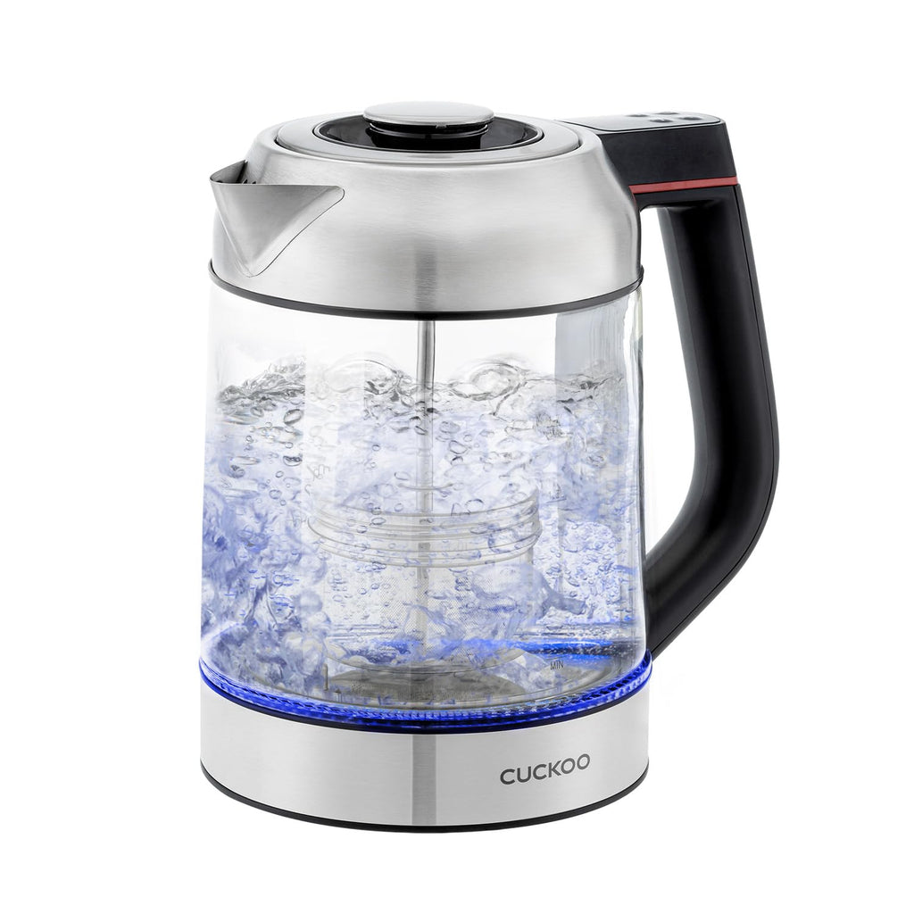 CUCKOO Electric Tea Kettle with Infuser, Glass Electric Kettle with Multi-Temperature Control, Easy to Read LED Lights, 1.7 Liter Capacity Tea Maker Pot (CK-G170BS)