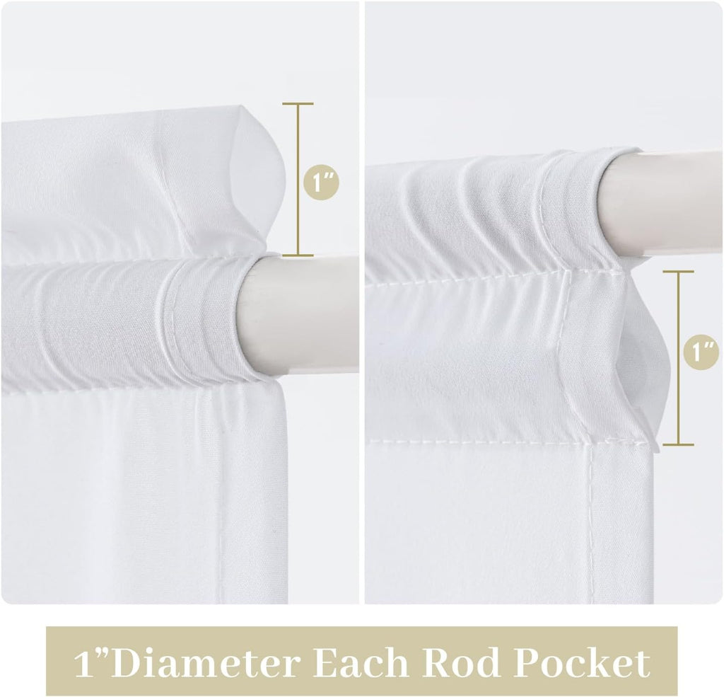 MIULEE French Door Curtains - Non-See-Through Privacy Light Filtering Sheer Drapes | White, 26 x 72 Inches, 2 Panels